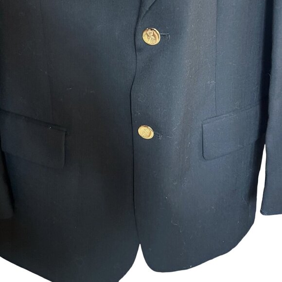 Bill Blass Black Harvard Sports Coat Blazer 100% Wool Gold Bttn Vintage NWT 38R - Picture 4 of 16